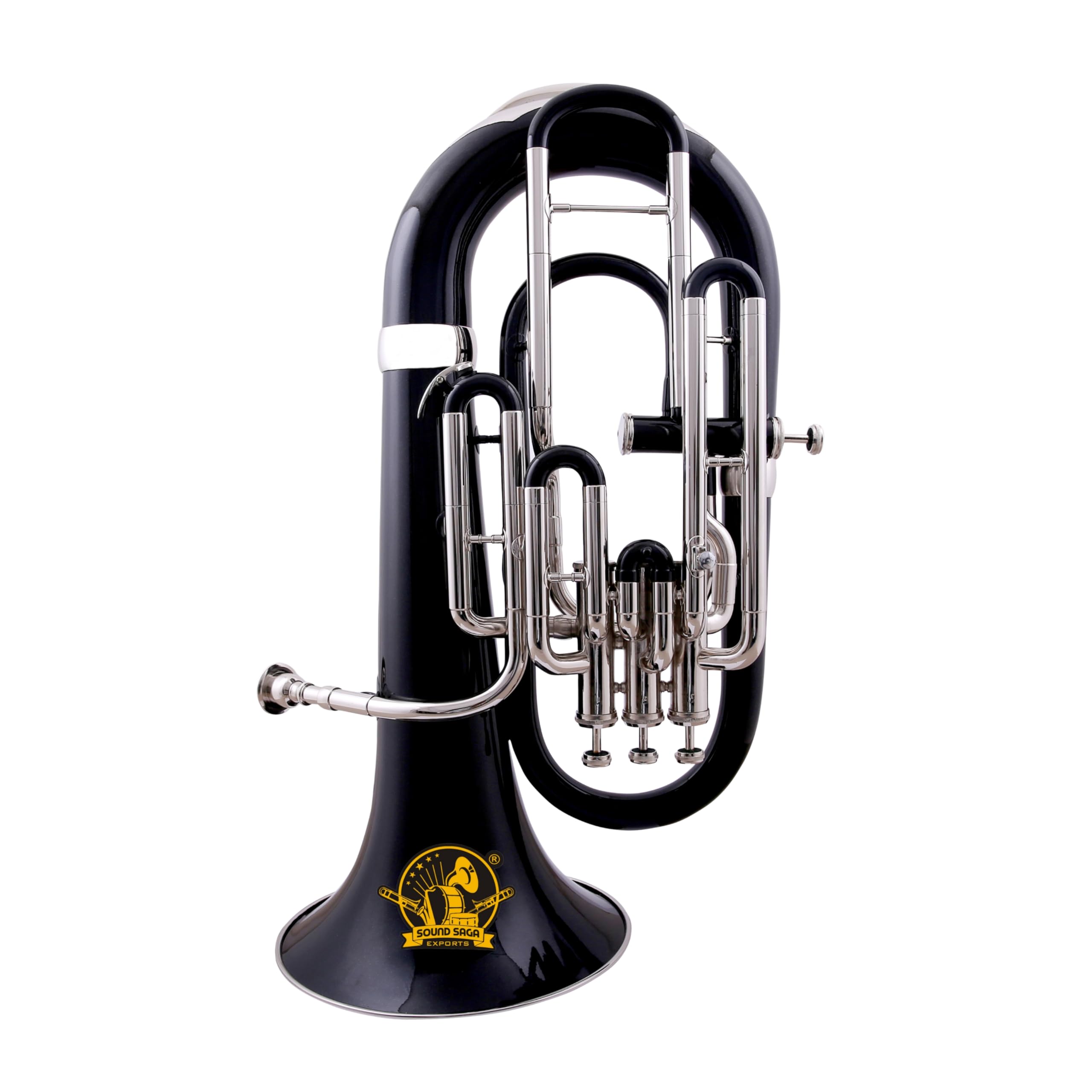 Bb - Instrumento musical de latón de 4 válvulas con boquilla y funda de transporte dura, instrumento de viento de latón, para estudiantes, principiantes e intermedios, banda escolar, orquesta y banda
