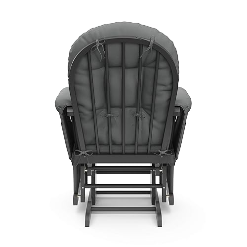 Miniatura 95 de Storkcraft Mecedora y otomana, cojín acolchado, bolsillo de almacenamiento, rodamientos de metal cerrados para un movimiento suave, fácil