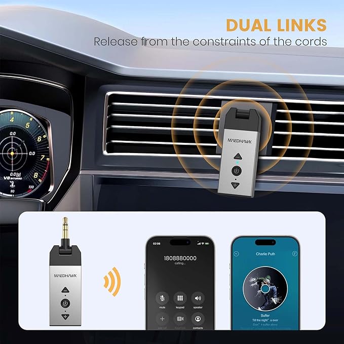 Adaptador Bluetooth 5.2 Aux para Coche y Altavoces miniatura 3