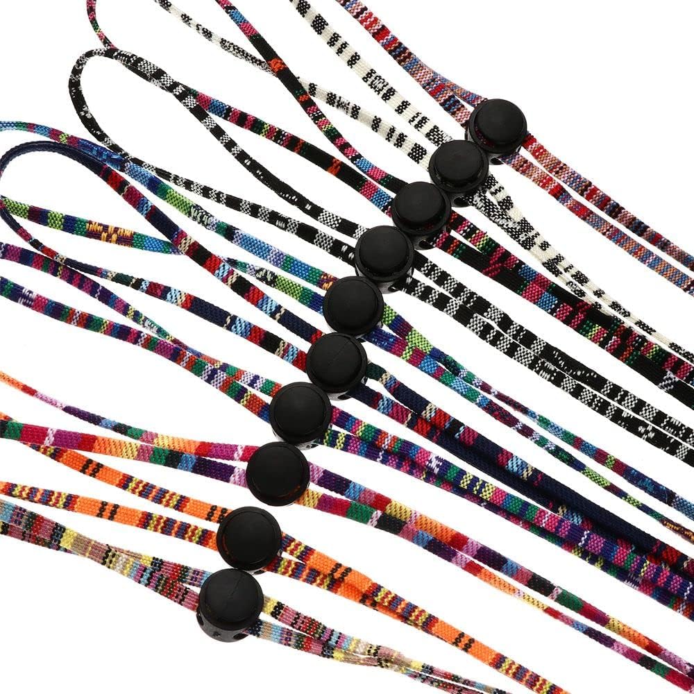 Tvoip 10Pcs Portable Ethnic Pattern Neck Buckle Lanyard Hanging String Neck Strap Hat Chin Cord Glasses Masks with Adjustable Cord Fastener,Unisex Removable Sun Hat Chin Strap - Image 8