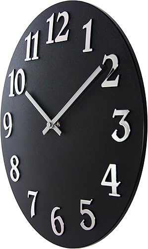 Miniatura 10 de Infinity Instruments Vogue, reloj de pared moderno con acabado mate, impresionante manecillas y números de metal fáciles de leer, diseño de ojo de