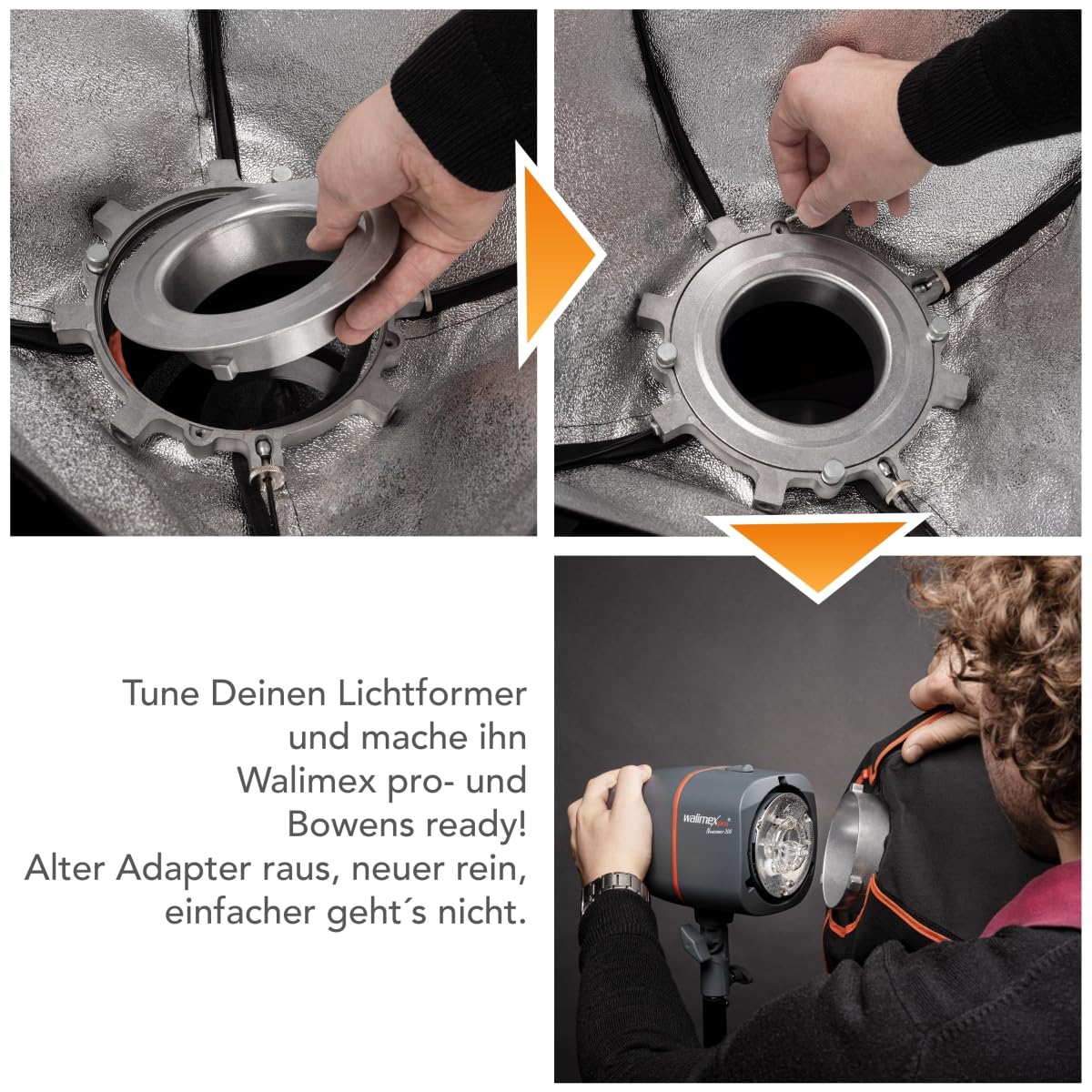 Walimex Pro - Adaptador softbox (para Walimex Pro & K, diámetro Exterior de 15.2 cm)