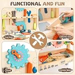 medoga Tool Bench for Kids Toy Play Workbench Wooden Tool Bench Workshop Workbench with Tools Set Wooden Construction Bench Toy for 3 4 5 Year Old Boys and Girls