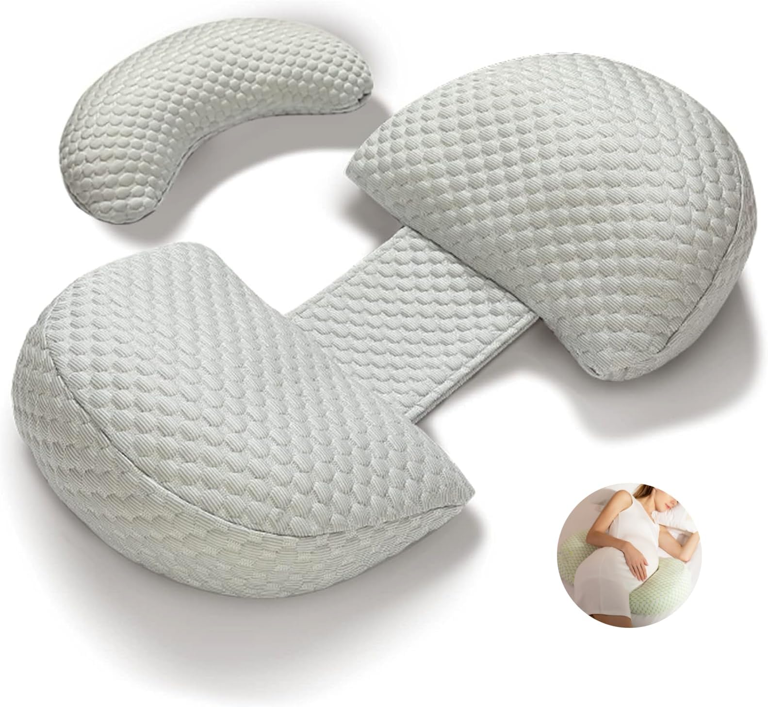 OYDAS Pregnancy Pillow for Women,Soft Pregnancy Pillow, Back, Hip, Leg Support, Maternity Pillow with Removable and Adjustable Pillow Cover