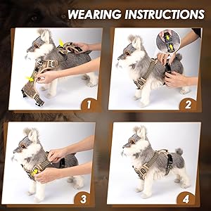 SlowTon No Pull Dog Harness, Heavy Duty No Choke Pet Harness with 2 Leash Clips and Easy Control Vertical Handle, Adjustable Soft Padded Dog Vest for Small, Medium and Large Dogs(Yellow Camo,X-Large)