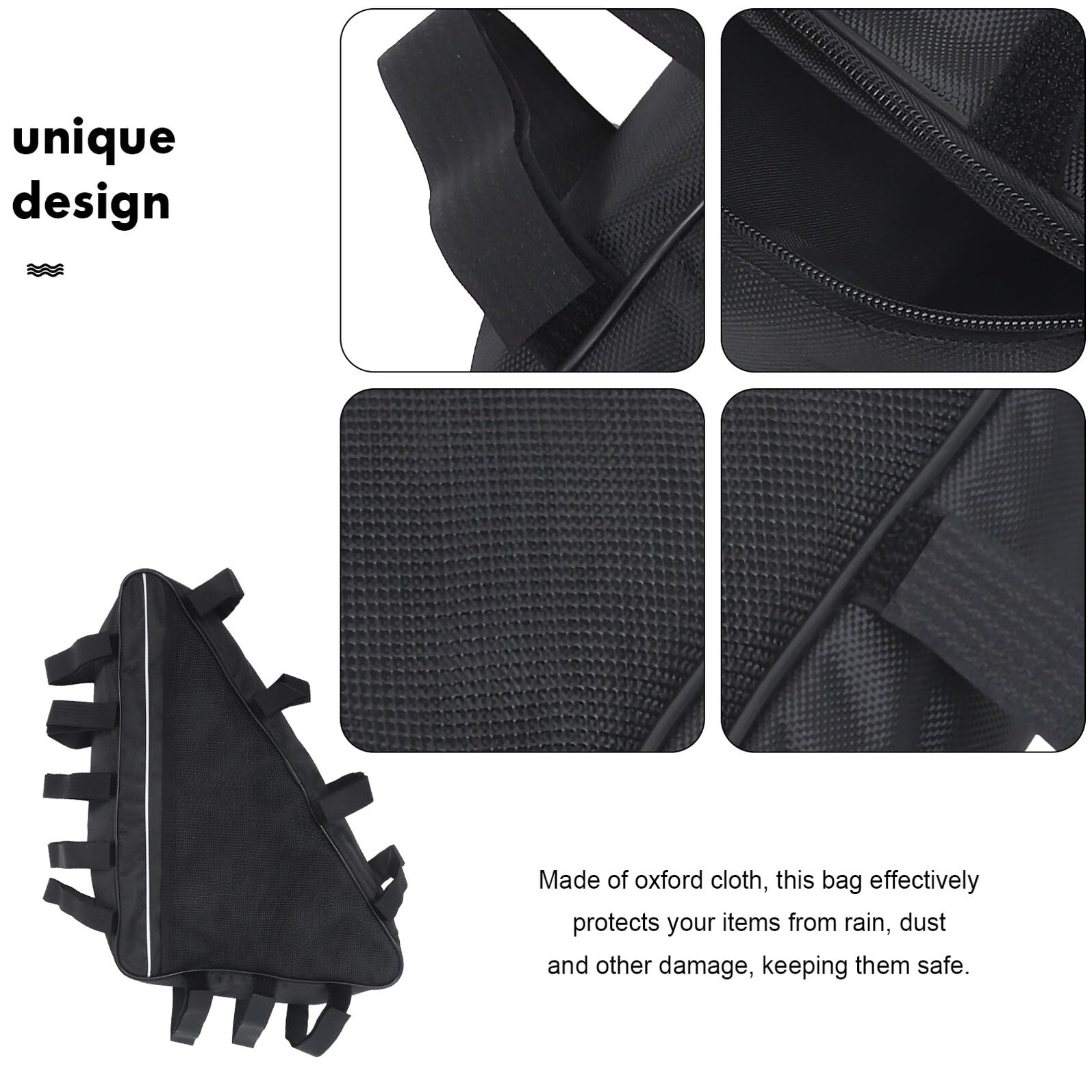PRETYZOOM Borsa Triangolare da Telaio per Bici Grande Capacità Oxford Resistente alle Intemperie e All'usura, per Campeggio e Escursioni