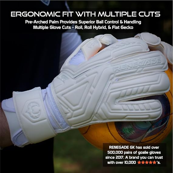 Renegade GK Fury Goalie Gloves with Microbe-Guard - Adult, Youth, Kids (Sizes 6-11) Pro-Tek Fingersaves & 4+3MM Giga Grip | High Performance Pro-Level Goalkeeper Glove | Based in USA