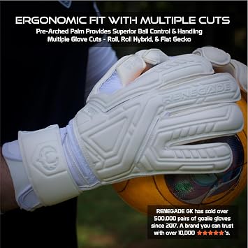 Renegade GK Fury Goalie Gloves with Microbe-Guard - Adult, Youth, Kids (Sizes 6-11) Pro-Tek Fingersaves & 4+3MM Giga Grip | High Performance Pro-Level Goalkeeper Glove | Based in USA