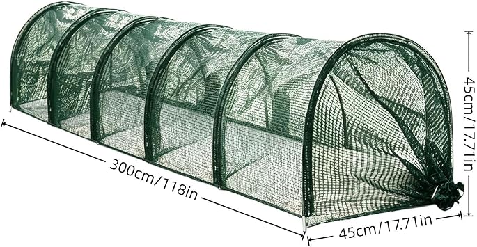 Portable Chicken Tunnel - Foldable, Expandable Outdoor Yard Metal Wire Cage, Multi-Purpose Flexible Airtight Playpen, Farmhouse Poultry Farm | Poultry Farm for Ducks, Geeses, Small Pets, Chicks