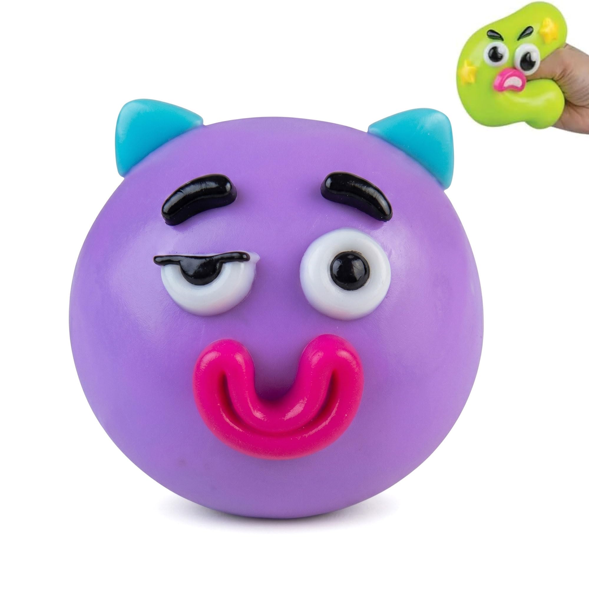 Smushers Sensory with Interchangeable Faces, Funny Curiosities Smushers Dog Face Swap Squishy, Dog Face Swap Squishy stress balls, Stress Relief Sensory Squeeze Toy for Adults (Purple)