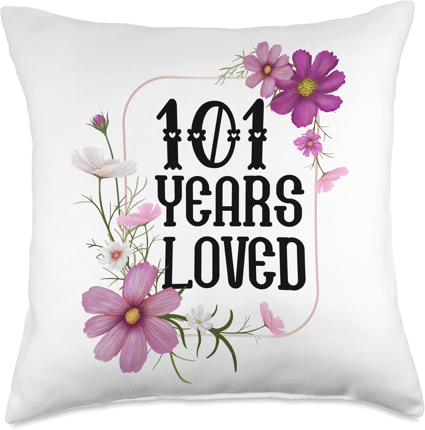 101 Years Loved Mom Grandma 101st Birthday Throw Pillow