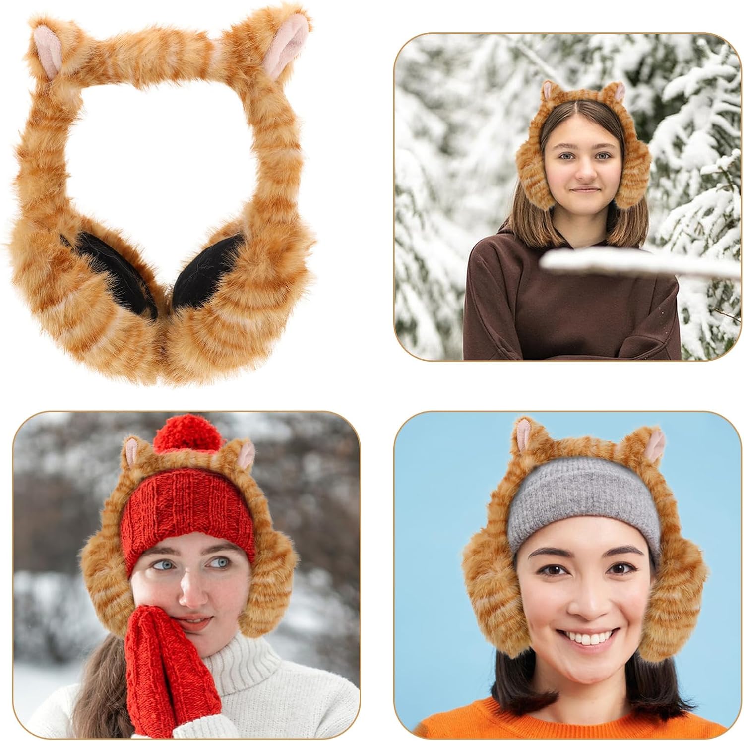Cute Animal Ear Muffs, Plush Ear Warmers Foldable Ear Muffs Winter Ear Muffs Ear Protection Ear Covers for kids