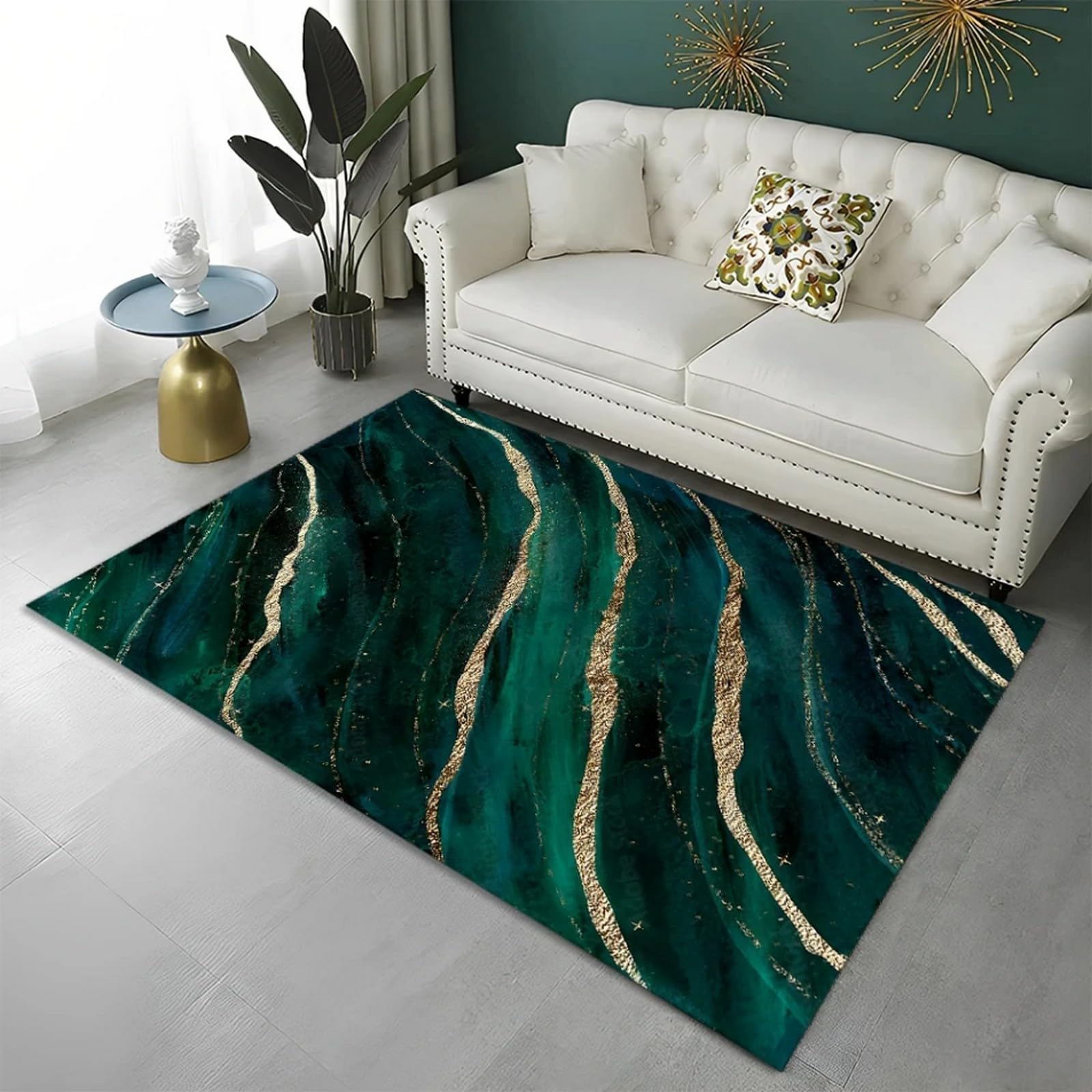 Tapis chambre tapis de salon texture de marbre abstraite colorée grand format 3D