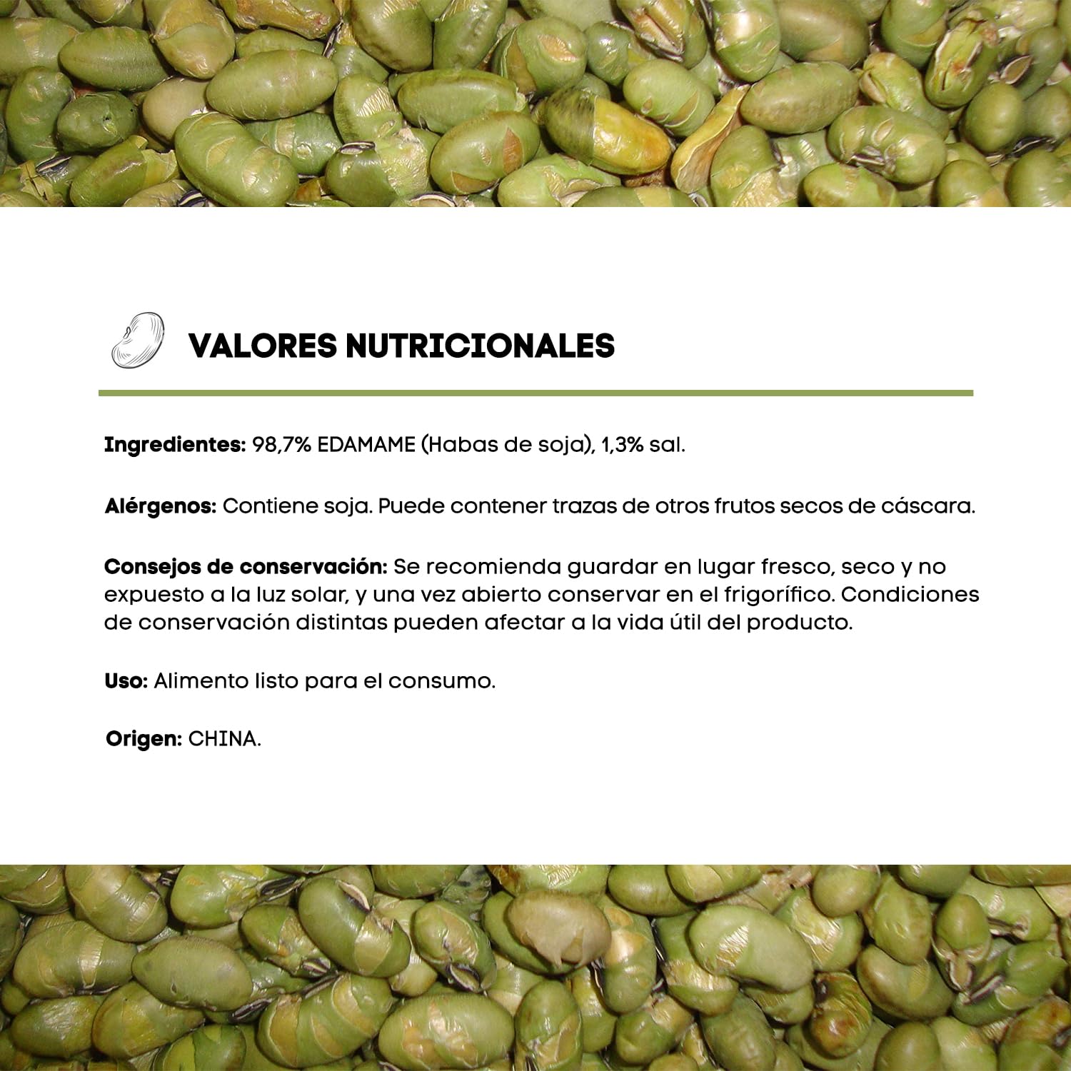 NULTHY - 1Kg Edamame Tostado - Feves Grillées, Salées, Snack Sain et Riche en Protéines, Edamame Croquant, Graine de Soja, Fèves, Idéal pour Collations & Apéritifs, Faible en Calories