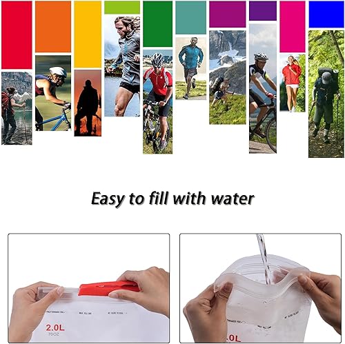 Miniatura 4 de Bolsa de hidratación de 2 litros, depósito de agua a prueba de fugas con funda aislada, bolsa de almacenamiento de agua militar sin BPA, bolsa de