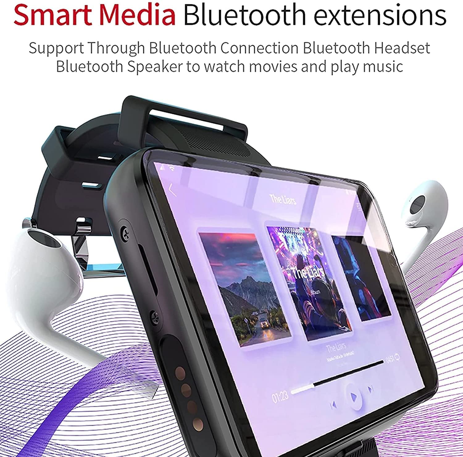 Prezent Urodzinowy Smartwatch met groot scherm, 2,88 '' 4 GB + 64 GB LCD-sporthorloge, 4G volledig Netcom waterdicht herenhorloge met siliconen band