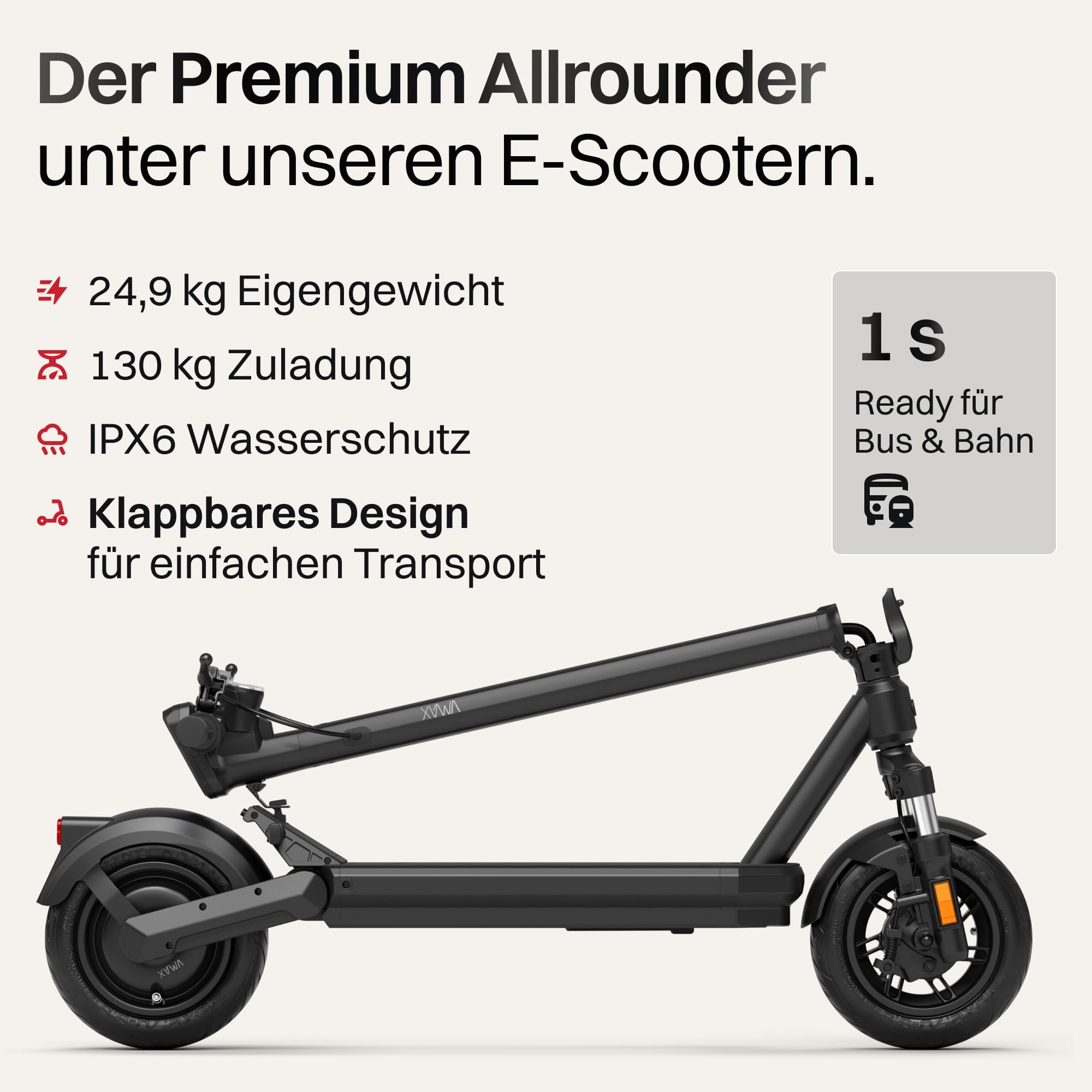 VMAX E-Scooter New VX2 Hub, Bis zu 90 km Reichweite