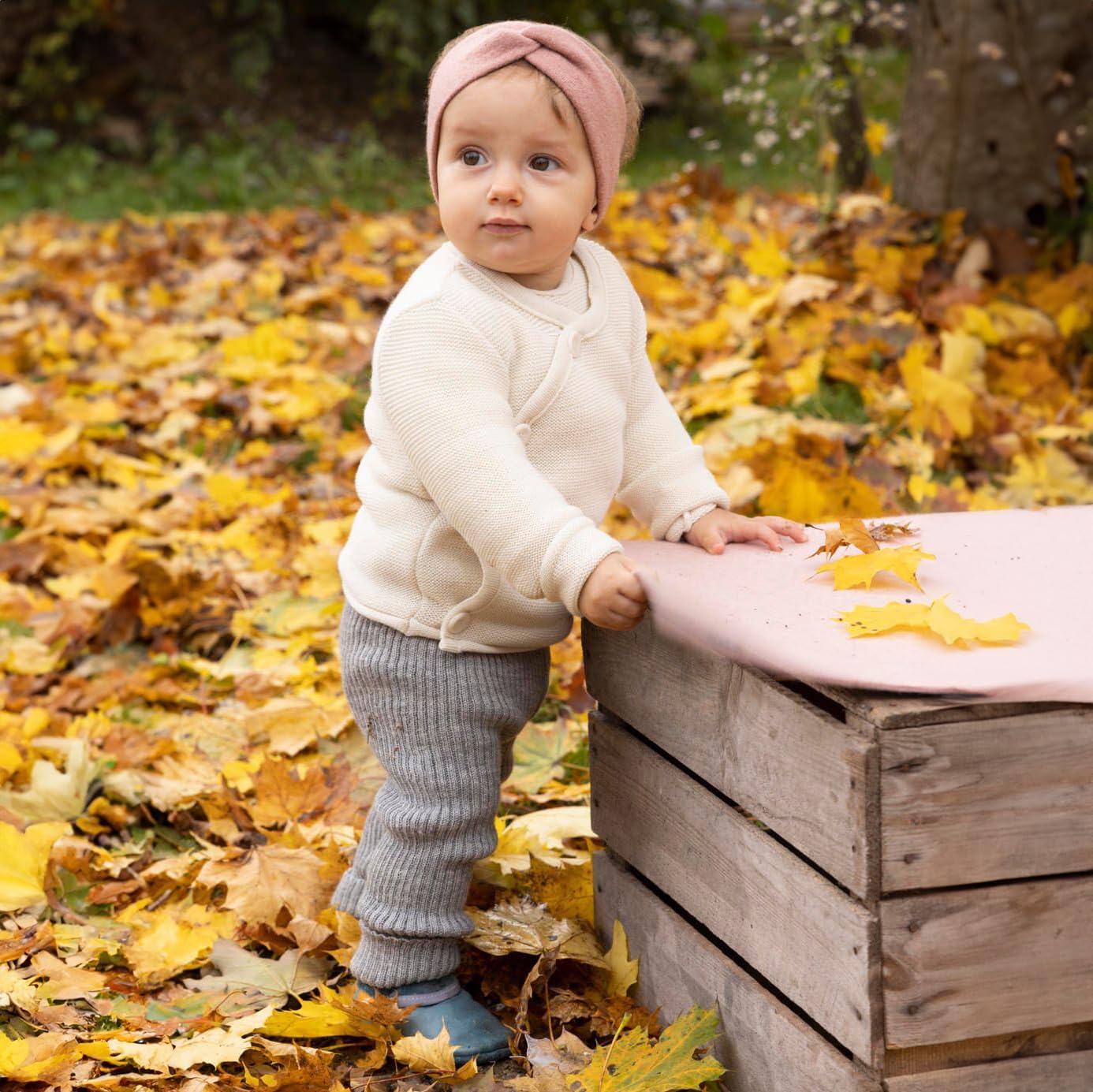 Ecoable Kids Merino Wool Leggings, Ribbed Thermal Base Layer Pants
