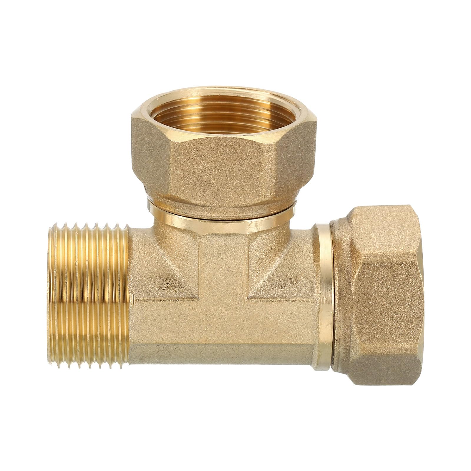 QUARKZMAN Trójnik obrotowy z mosiądzu do rur, 3/4" NPT (żeński x żeński x męski) 3-drożny łącznik łącznik trójnikowy do klimatyzatorów systemów chłodniczych, 1 szt