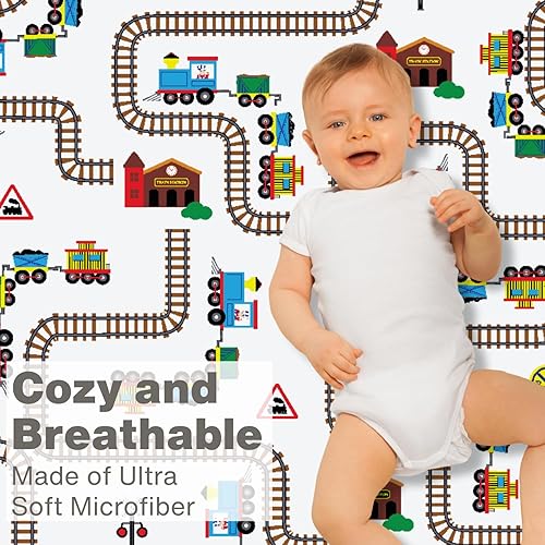 Miniatura 6 de EVERYDAY KIDS - Sábana bajera para cuna, 100% micro fibra suave, transpirable e hipoalergénica, se adapta al colchón de cuna tamaño estándar de 28