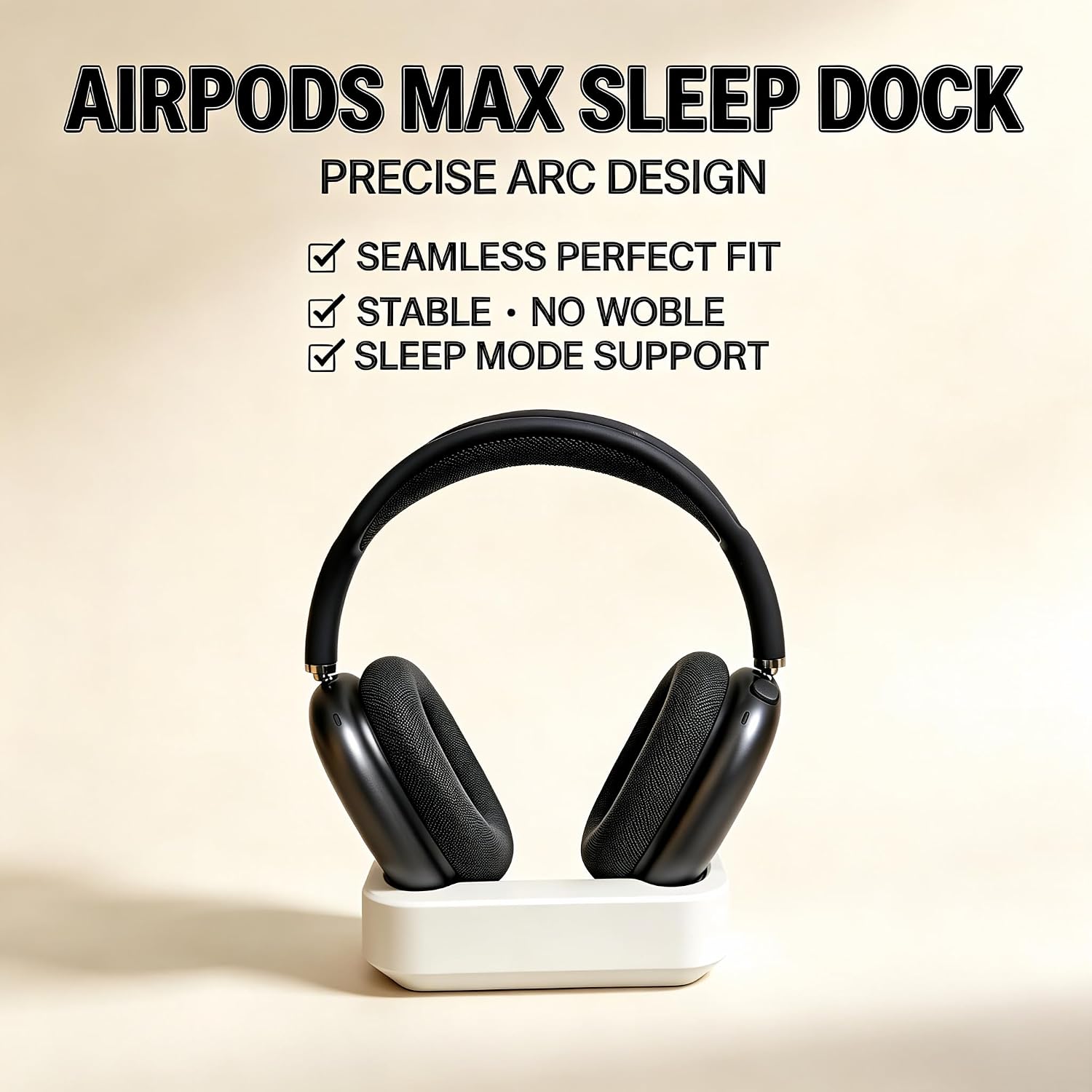 Headphone Stand Dock for AirPods Max 1 & 2, Sleep Mode Supported (White) image 2