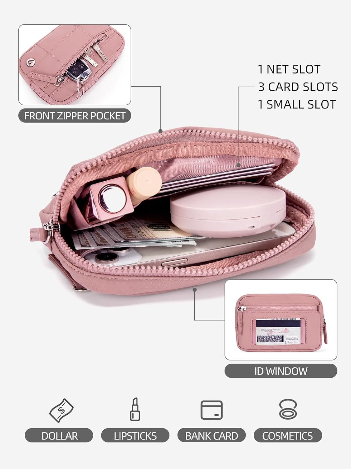 WESTBRONCO Puffer Crossbody Bags for Women and Wristlet Wallets for Women