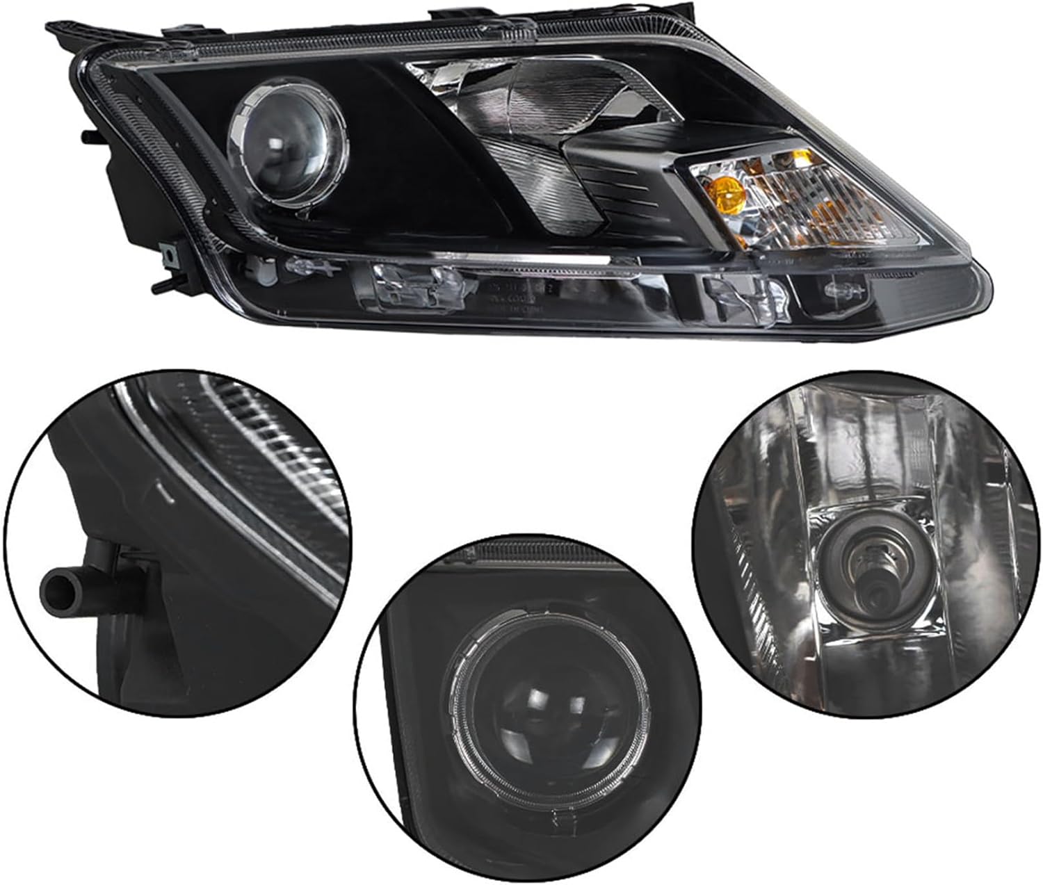 labwork Headlight Assembly Replacement for Fusion 2010-2012 Halogen Clear Len Black Interior Driver and Passenger Side Headlights FO2502273 FO2503273