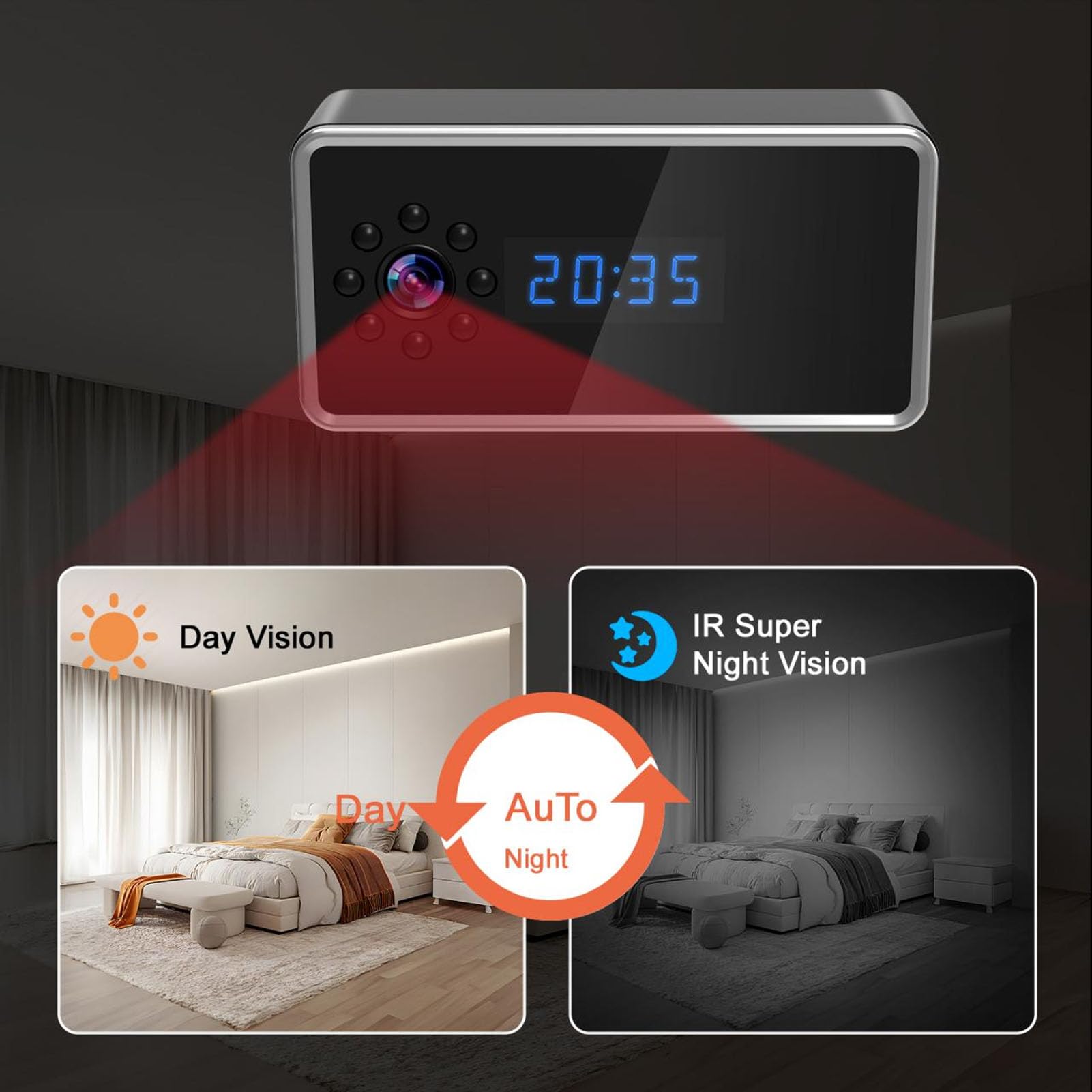 Jectse Caméra de sécurité Intérieure, Caméras de Nounou D'interphone Vocal Bidirectionnel, Caméras WiFi pour Animaux de Compagnie à Vision Nocturne 1080P avec Détection de Mouvement,