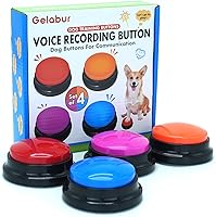 Set of 4 Recordable Dog Talking Buttons for Communication Training - Classroom Voice Buttons Starter Kit