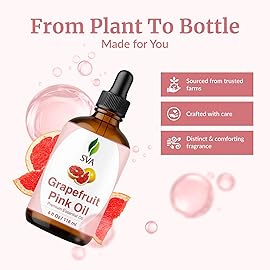 SVA Grapefruit Essential Oil Pink - 4 Fl Oz - 100% Natural Grapefruit Oil - for Diffuser, Hair Care, Face, Skin Care, Aromatherapy, Scalp and Body Massage, Soap and Candle Making - with Dropper