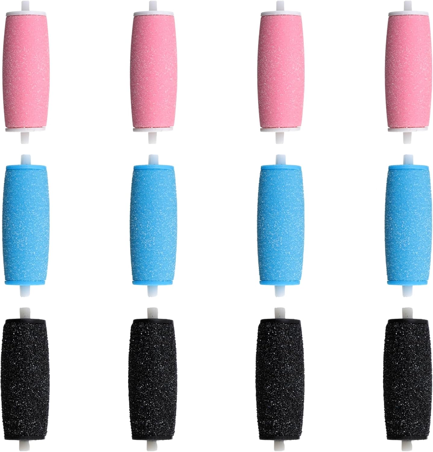 12 x callus remover, replacement rolls, 2 degree of grinding, electric, universal replacement rolls, 8 thin and 4 extra coarse refills