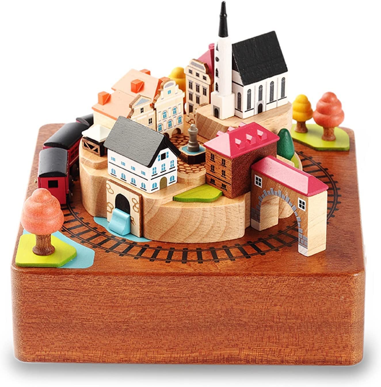 Caja Musical con Mecanismo de Madera Tallada, Caja Musical de Cuerda, Regalo para Navidad, cumpleaños, San Valentín (1), 1
