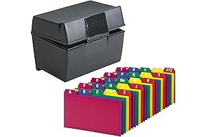 Index Card Organizer with Dividers, Holds 300 3x5 Cards