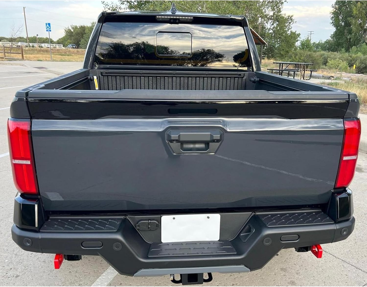 FREEMOTOR802 Tailgate Top Protector, Compatible with 2024-2025 Toyota Tacoma, Pickup Truck Tailgate Molding Upper Spoiler Cap Cover Guard Replacement (Black)