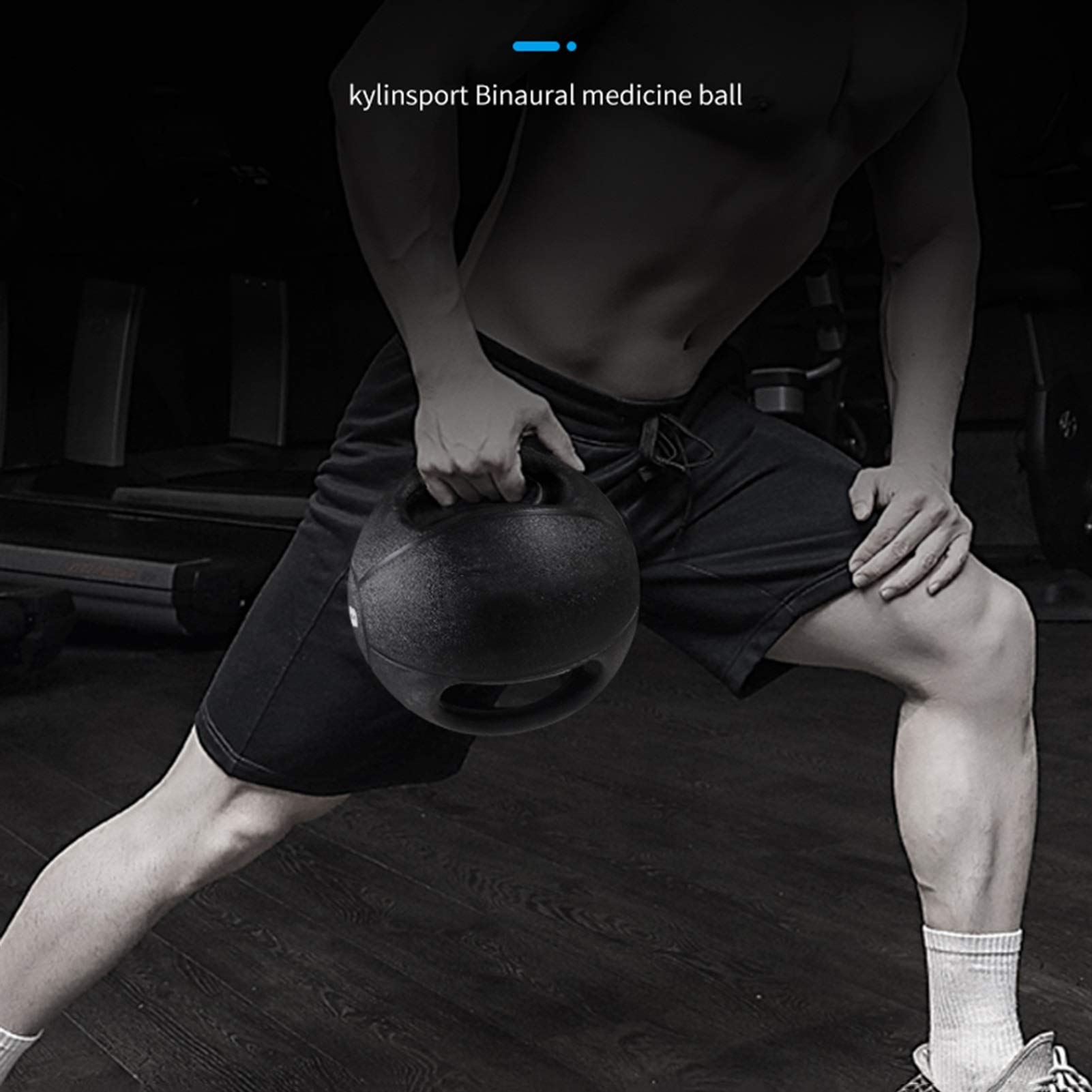 Pelota Medicinal Balón Medicinal Binaural De Goma, Entrenamiento Cruzado para Hombres Y Mujeres, Entrenamiento De Fuerza, Entrenamiento Aeróbico, Pelota De Fitness, 8 LB / 3,6 Kg