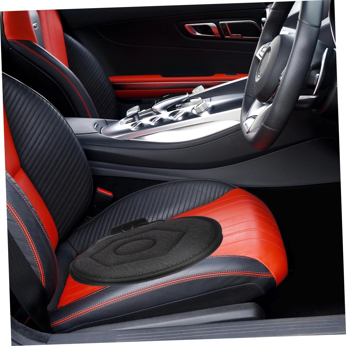 OUNONA Swivel Car Seat Cushion Rotating Seat Pad for Office Chair Non-Slip Back Support