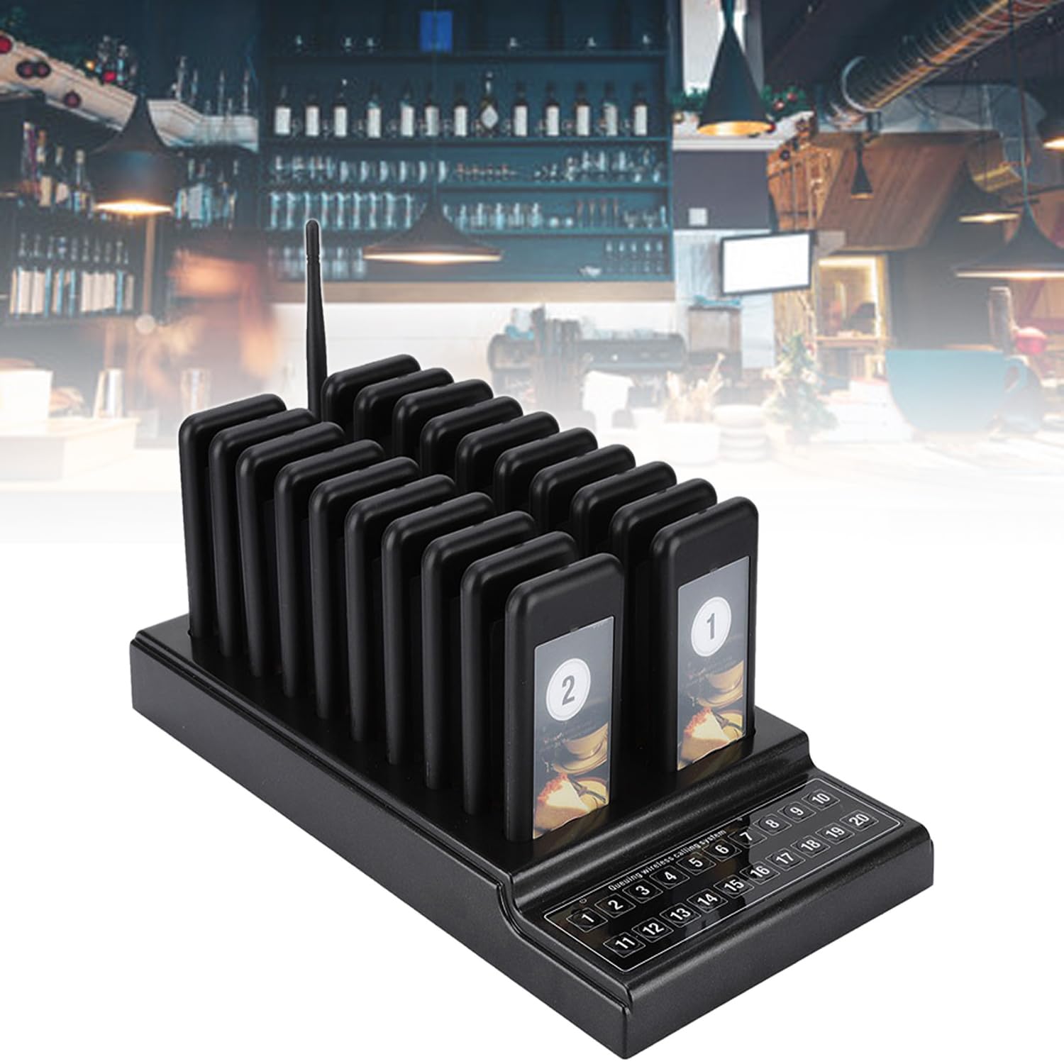 Cicalino di Chiamata per ristoranti, Sistema di Chiamata Wireless 1v20, cercapersone per pasti, Sistema di cercapersone per Servizio di Coda per Cibo, panetteria, Pasticceria, Food