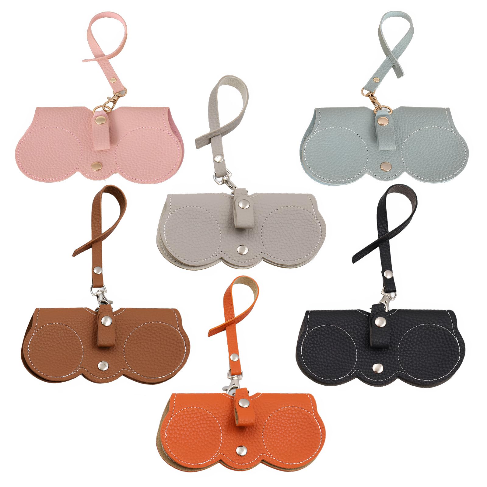 LIULINY 6 Pièces Etui Lunettes Souple, PU Cuir Étui Lunettes