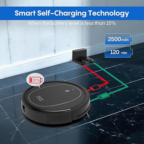 Miniatura 5 de Robot aspirador y trapeador combinado, aspiradora robótica 3 en 1 con succión de 4000 Pa, WiFiAppAlexa, cepillo central y programado y autocargable,
