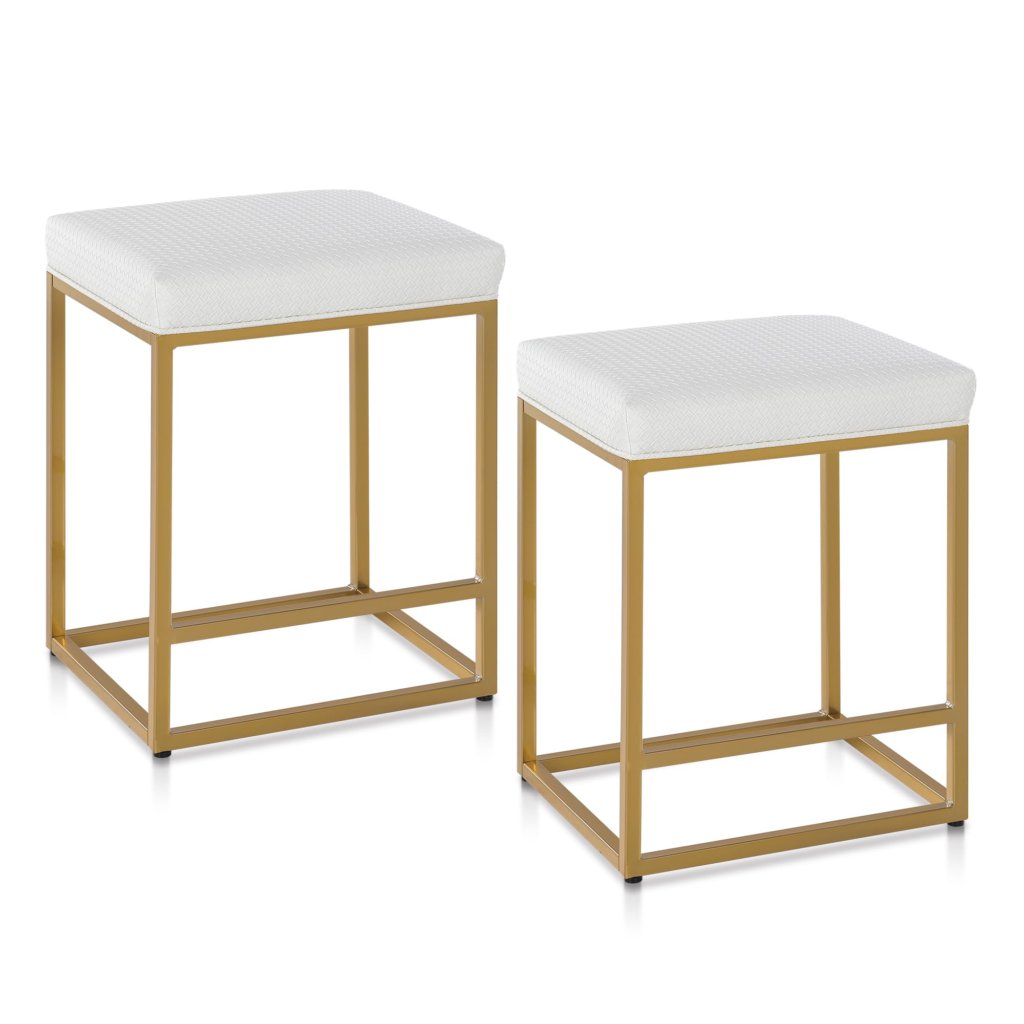 ALPHA HOME Sgabelli da bar nero altezza bancone sgabello da bar con poggiapiedi 61 cm sedia da bar senza schienale in pelle PU sedia da cucina sala da pranzo bar con cuscino spesso e robusto telaio in