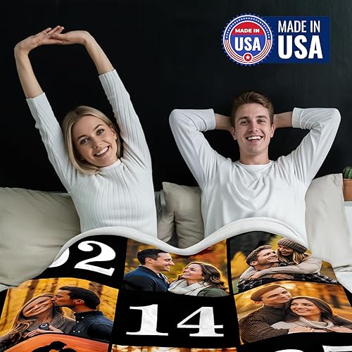 Miniatura 4 de Yofair - Manta personalizada con imagen y texto "I Love You" para aniversario, regalos, boda, mujeres, hombres, pareja, novio, novia, esposa y esposo