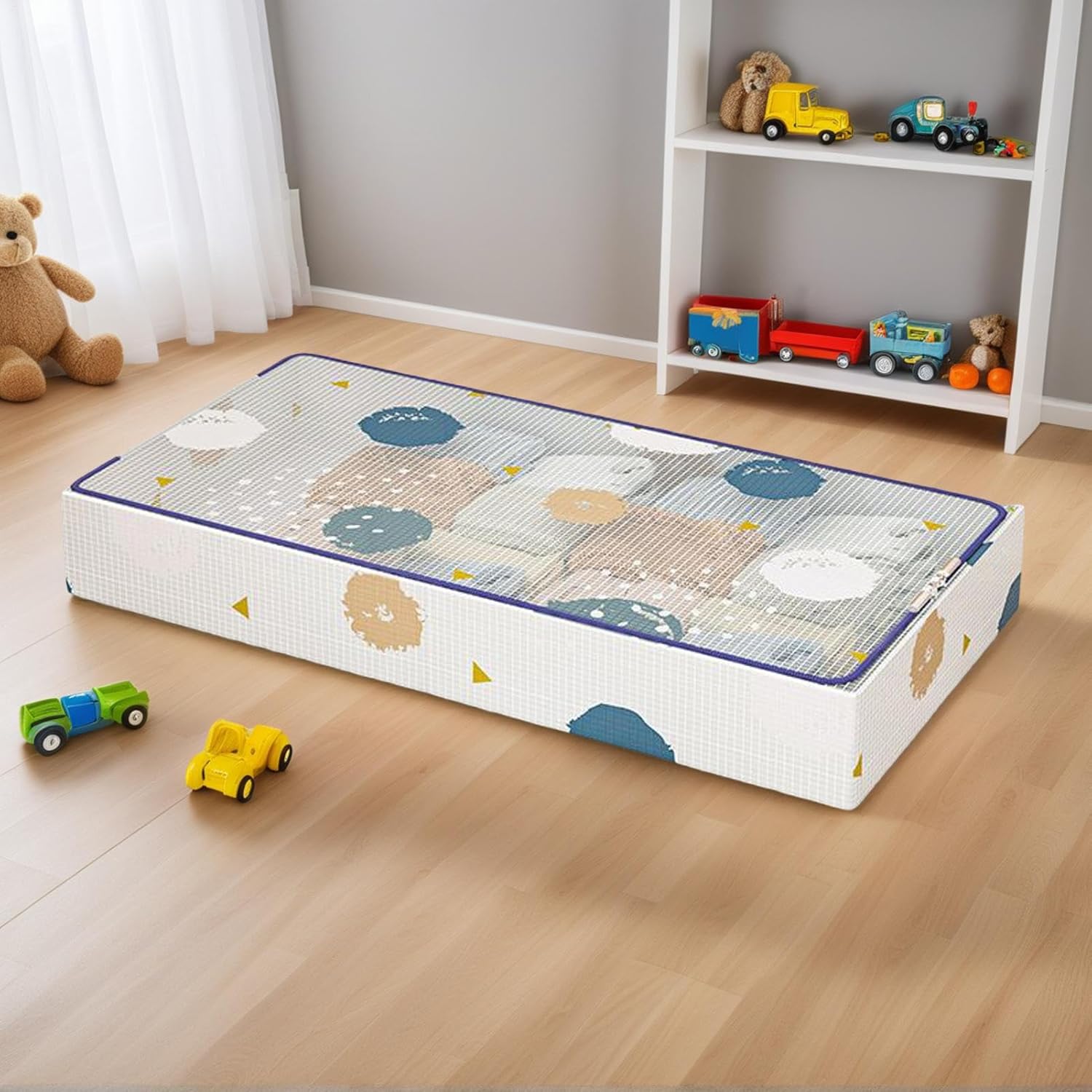 Under Bed Bin, Under Bed Storage Containers, Clear Stackable Organizers With Rolling Wheels, For Comforter Laundry Cabinet Packing Dorm College Home Moving