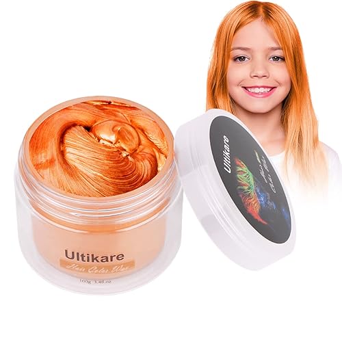 Miniatura 8 de Ultikare - Tinte temporal para el cabello para niños, tinte para el cabello rojo, lavable, color natural de cera para el cabello, color tiza, crema