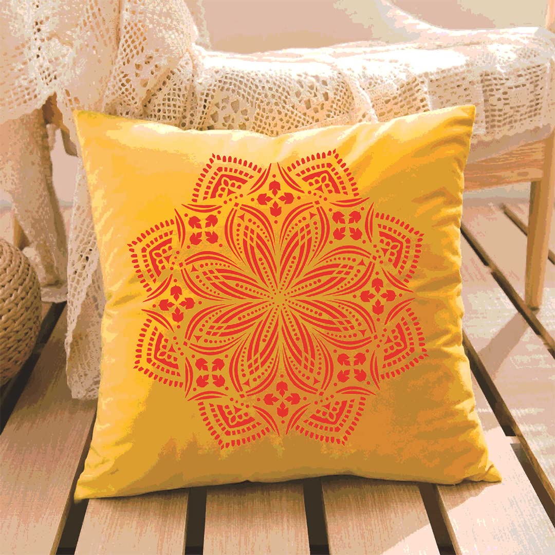 9 Pièces Grandes Mandala Pochoir Réutilisable Pochoirs de Peinture, Plastique Mandala Stencils Pochoir pour Planchers, Fenêtres, Meubles, Wall, Scrapbooking Décoration 30x30CM (Blanc)