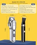 oneisall Dog Grooming Kit for Thick Hair with Stainless Steel Blade | Powerful Motor & Blade, IPX7 Waterproof, Low Noise, Cordless & Long Battery Life, Paw Trimmer+6 Guide Combs 3-18mm