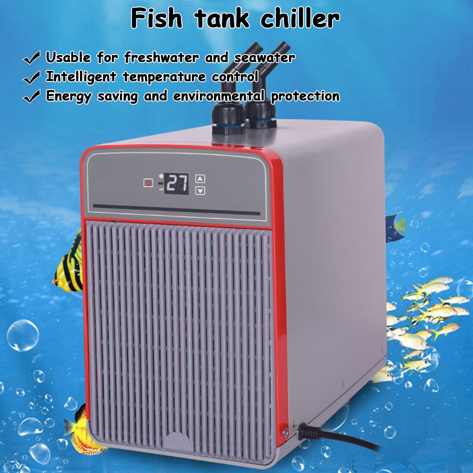 Refroidisseur d'eau pour aquarium, compresseur de réfrigération silencieux pour hydroponie, récifs coralliens, aquariums d'eau douce et d'eau salée