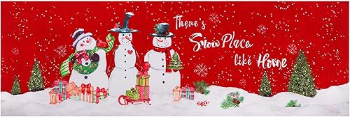 ASPMIZ Alfombra de pasillo de Navidad, tapete de invierno con respaldo de goma antideslizante, tapete cómodo para piso de árbol de Navidad, tapete