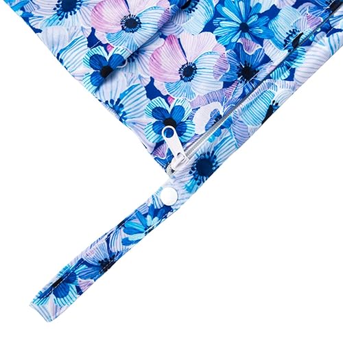 Miniatura 3 de ALVABABY 2 bolsas de pañales de tela húmedas y secas, impermeables, reutilizables, con dos bolsillos con cremallera, para viajes, playa, piscina,