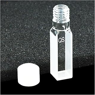 1pcs 10mm Quartz Screw Cap Flat Bottomed Cuvette Cells M12 Thread Two Sided Translucency Volume 3.5ml