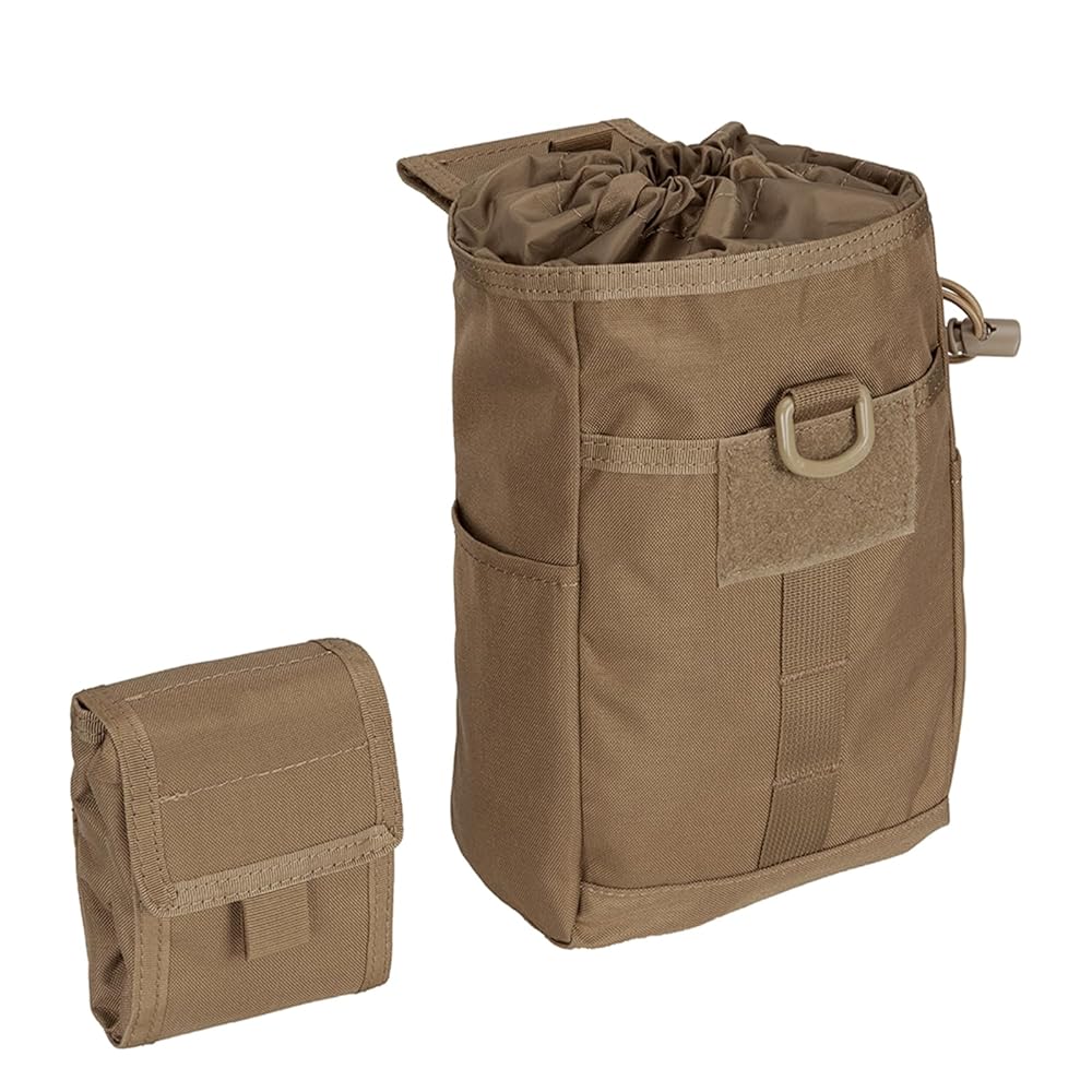 EXCELLENT ELITE SPANKER Molle Dump Pouch Drawstring Magazine Utility Pouch Folding Dump Waist Bag(Coyote Brown)